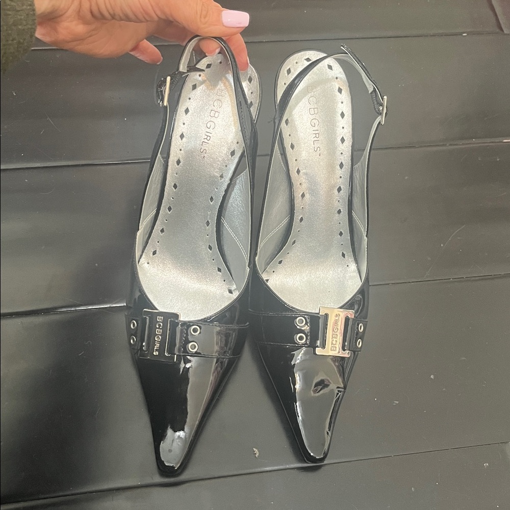 Gorgeous pair of Bcbg girls patent leather black heels